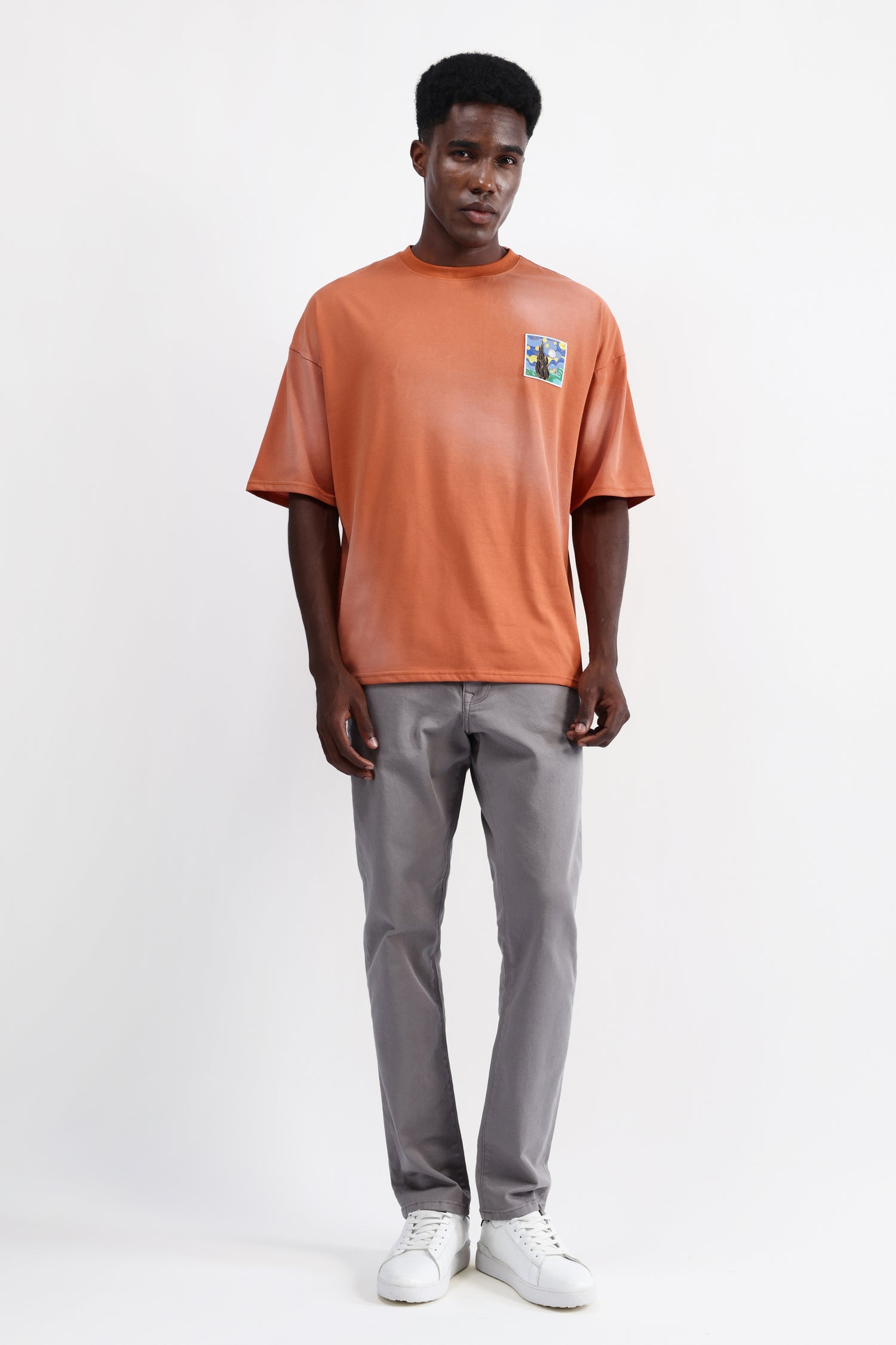 PATCH EMBROIDERED OVERSIZED T-SHIRT