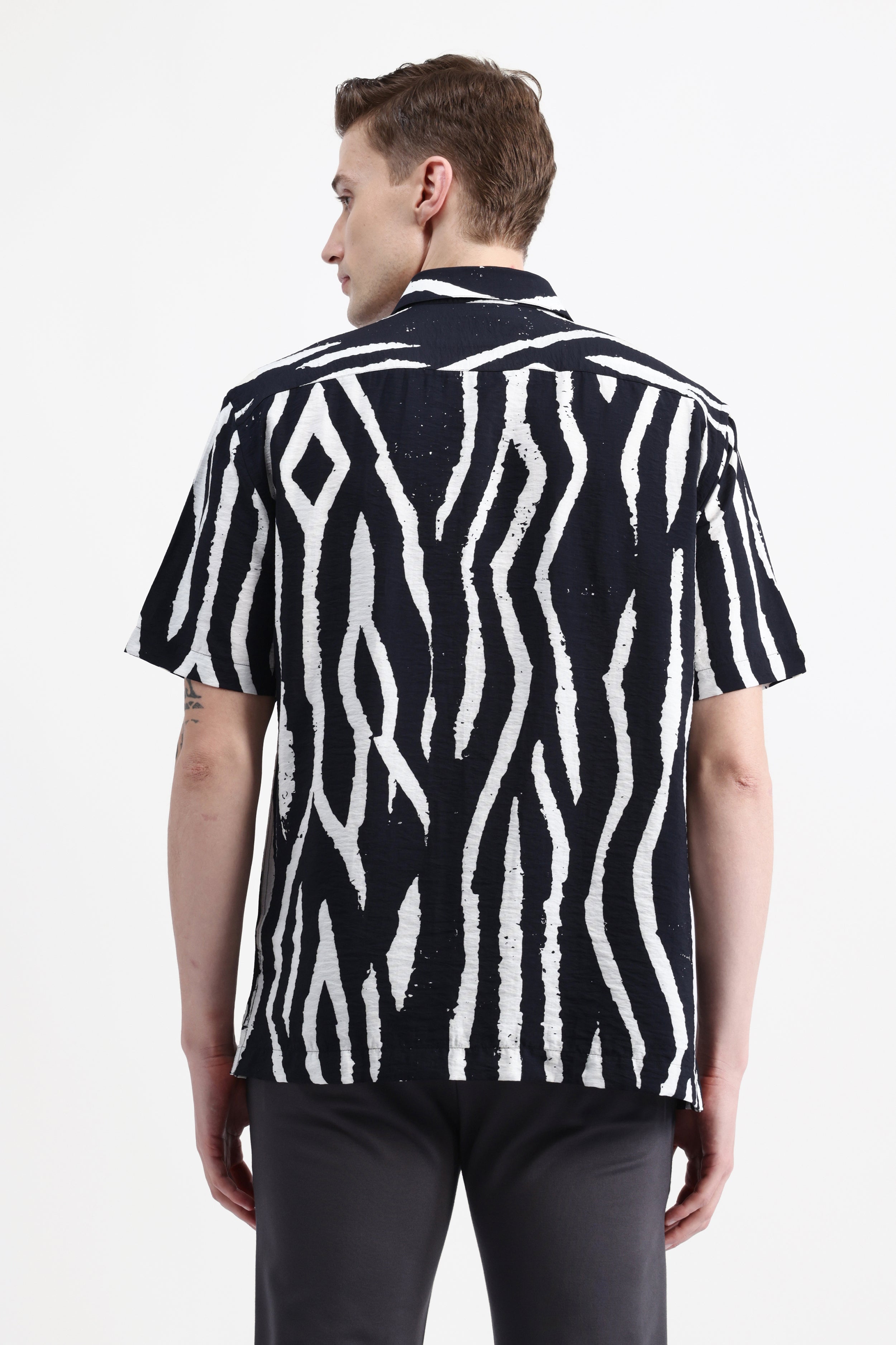 ABSTRACT PRINT HALF SLEEVES SHIRT