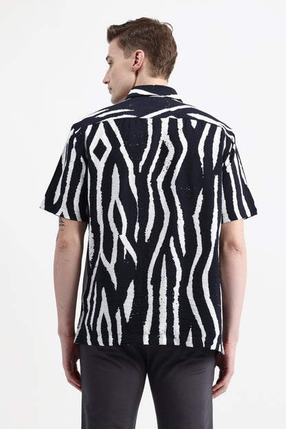 ABSTRACT PRINT HALF SLEEVES SHIRT