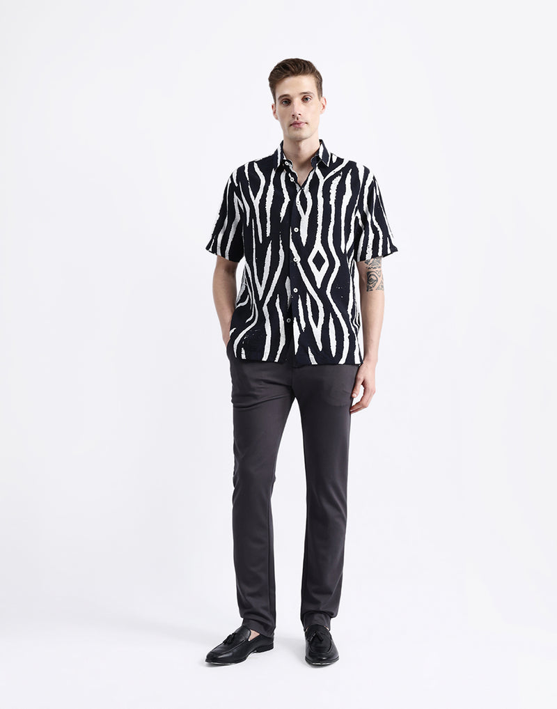 ABSTRACT PRINT HALF SLEEVES SHIRT