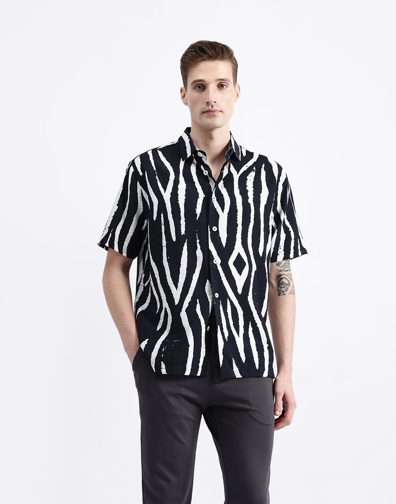 ABSTRACT PRINT HALF SLEEVES SHIRT