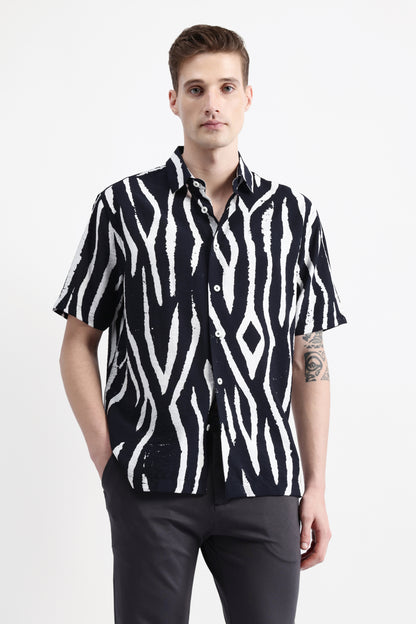 ABSTRACT PRINT HALF SLEEVES SHIRT