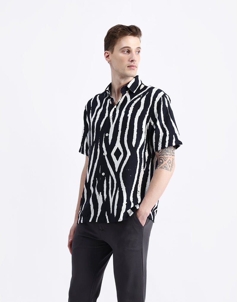 ABSTRACT PRINT HALF SLEEVES SHIRT