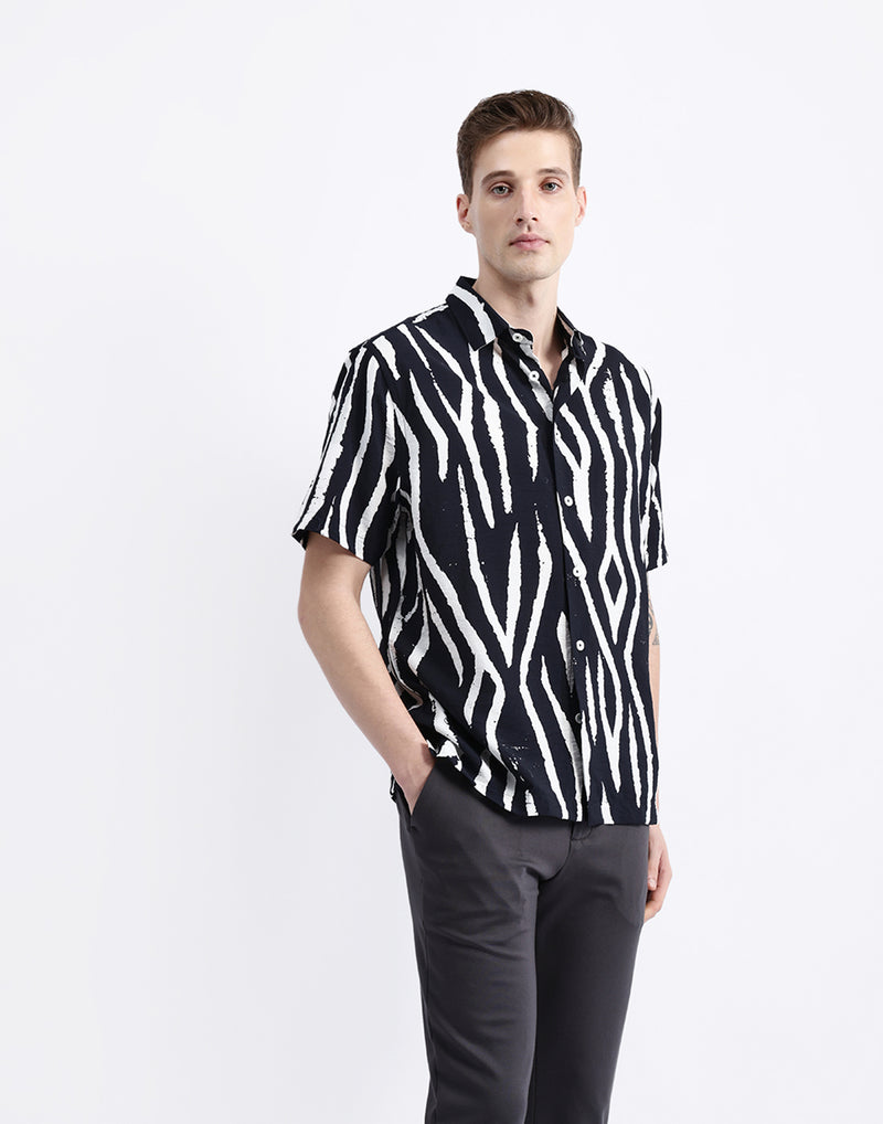 ABSTRACT PRINT HALF SLEEVES SHIRT