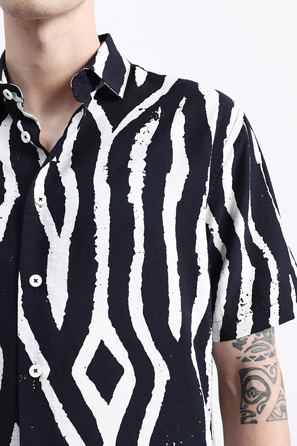 ABSTRACT PRINT HALF SLEEVES SHIRT