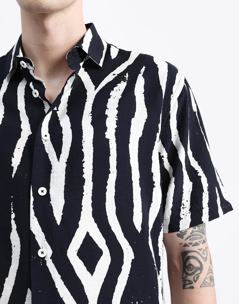 ABSTRACT PRINT HALF SLEEVES SHIRT