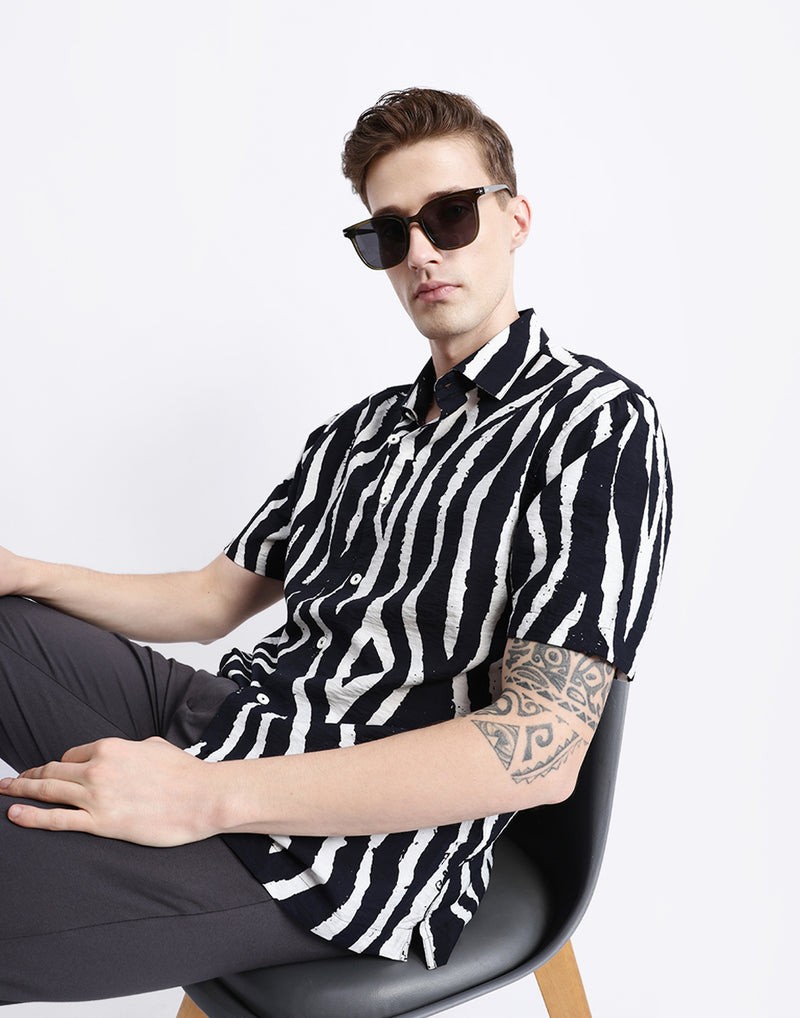 ABSTRACT PRINT HALF SLEEVES SHIRT