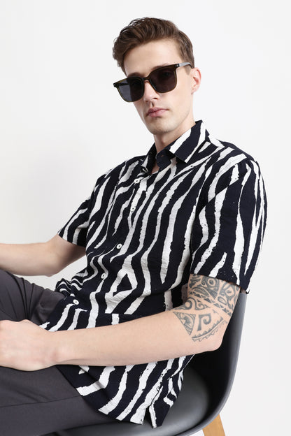 ABSTRACT PRINT HALF SLEEVES SHIRT