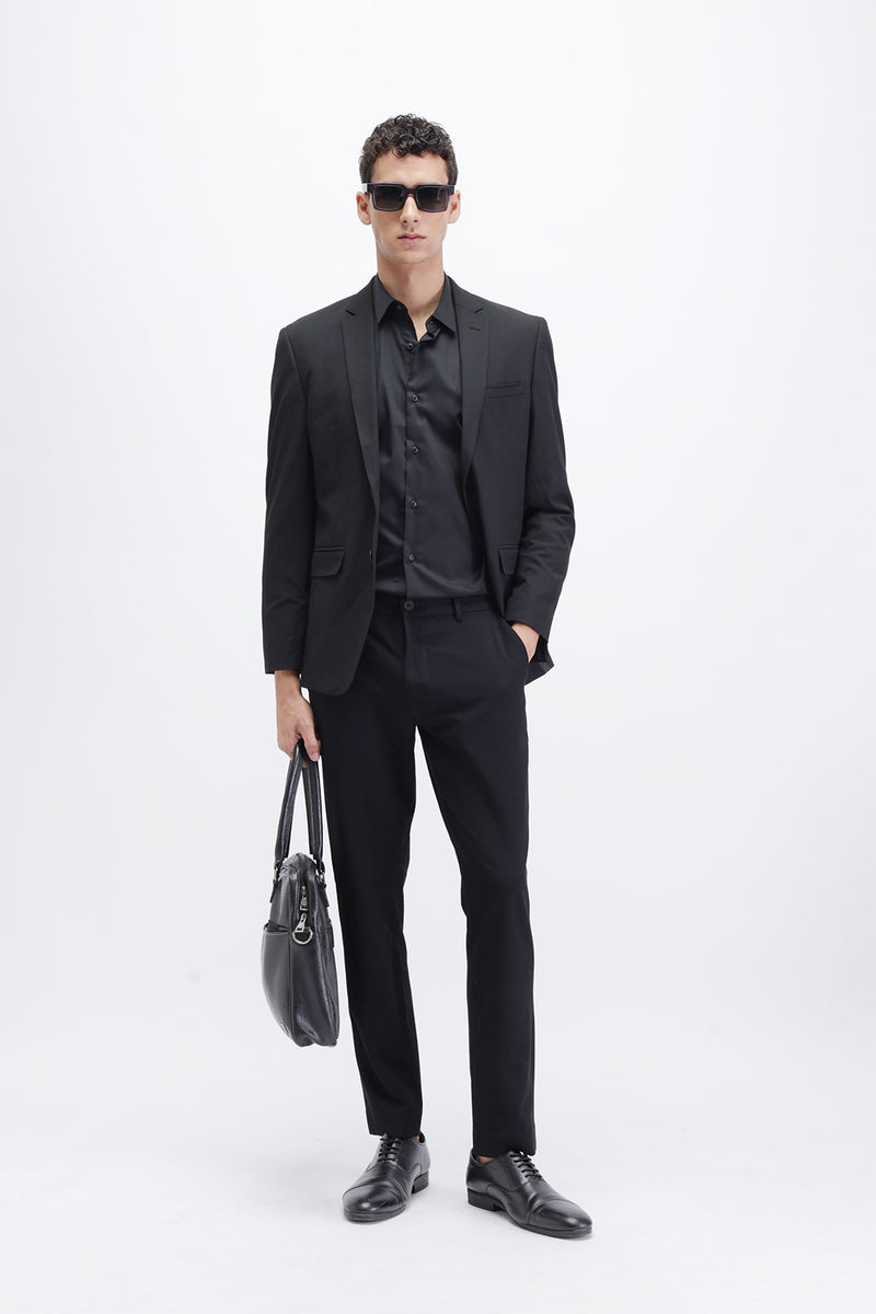 SLIM FIT SOLID COTTON SHIRT