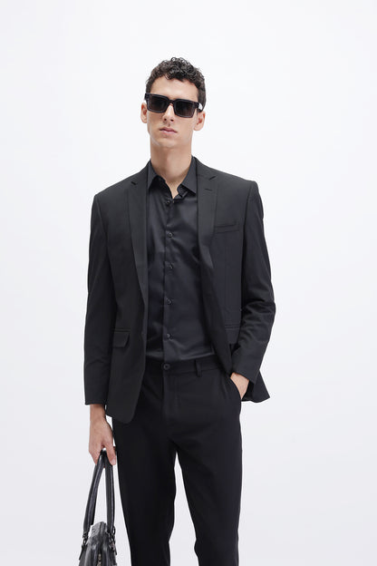SLIM FIT SOLID COTTON SHIRT