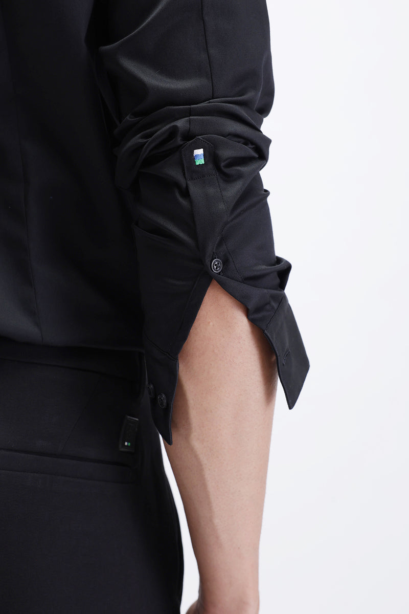 SLIM FIT SOLID COTTON SHIRT