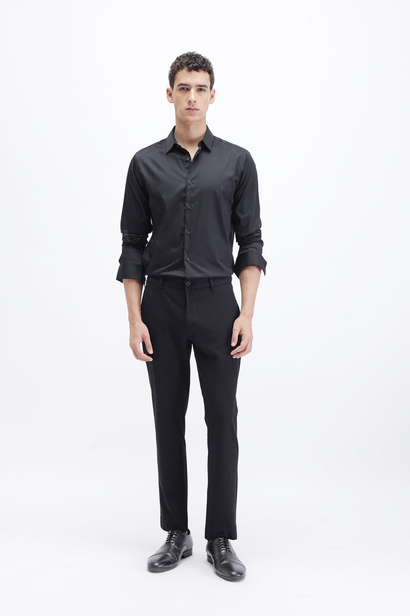 SLIM FIT SOLID COTTON SHIRT