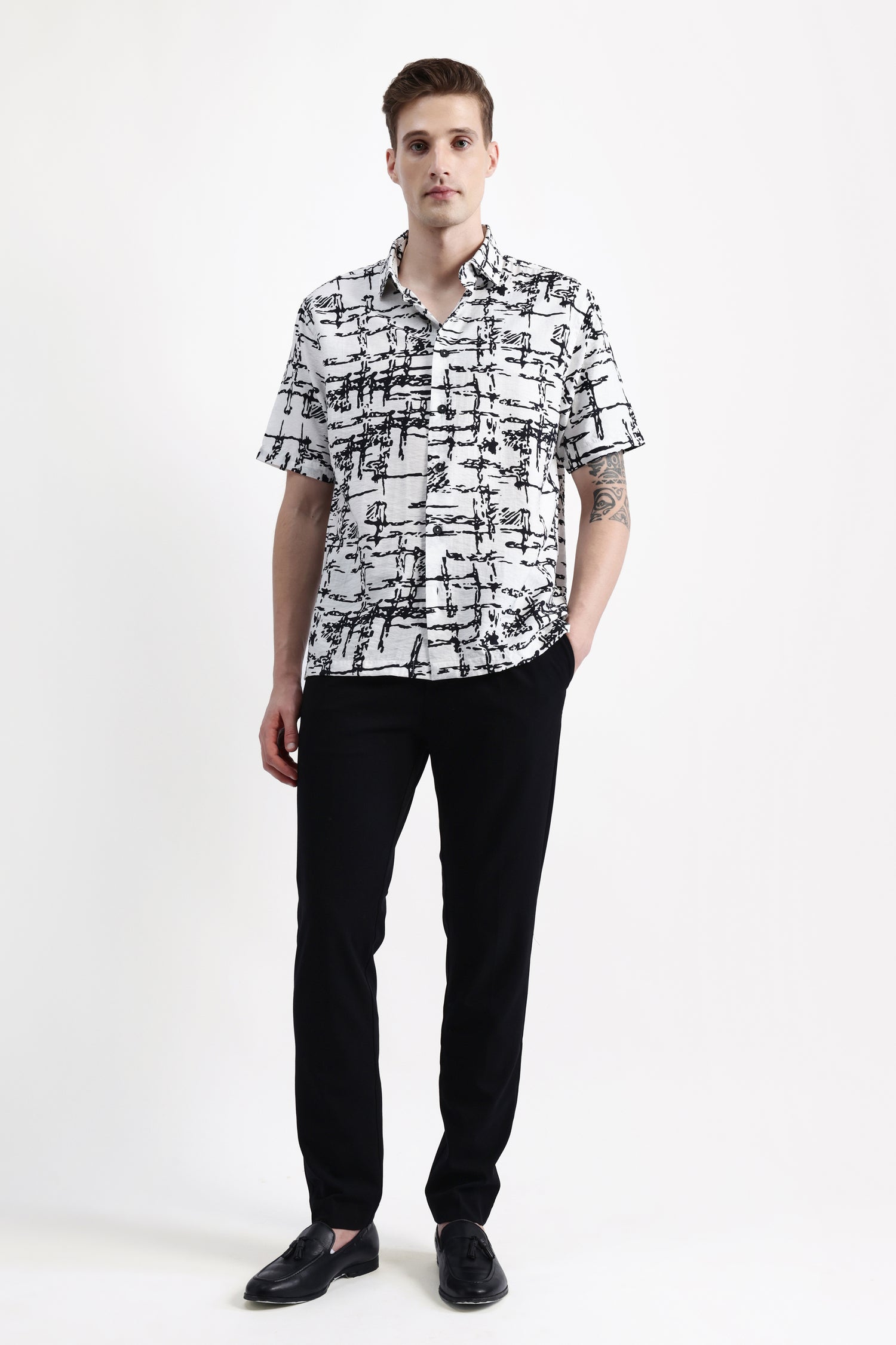 ABSTRACT PRINT HALF SLEEVES SHIRT