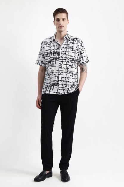 ABSTRACT PRINT HALF SLEEVES SHIRT