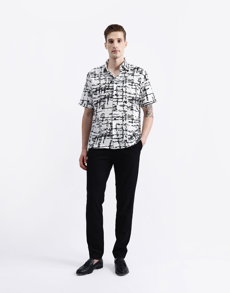 ABSTRACT PRINT HALF SLEEVES SHIRT