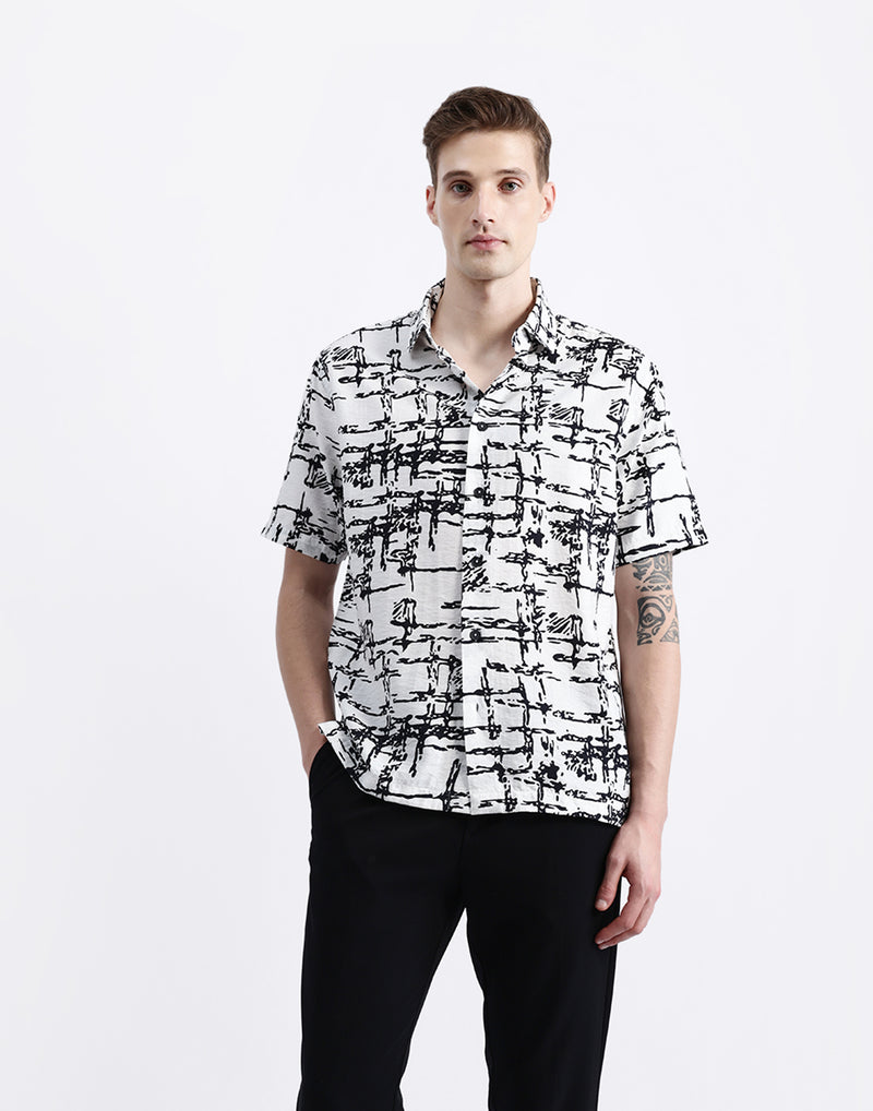 ABSTRACT PRINT HALF SLEEVES SHIRT