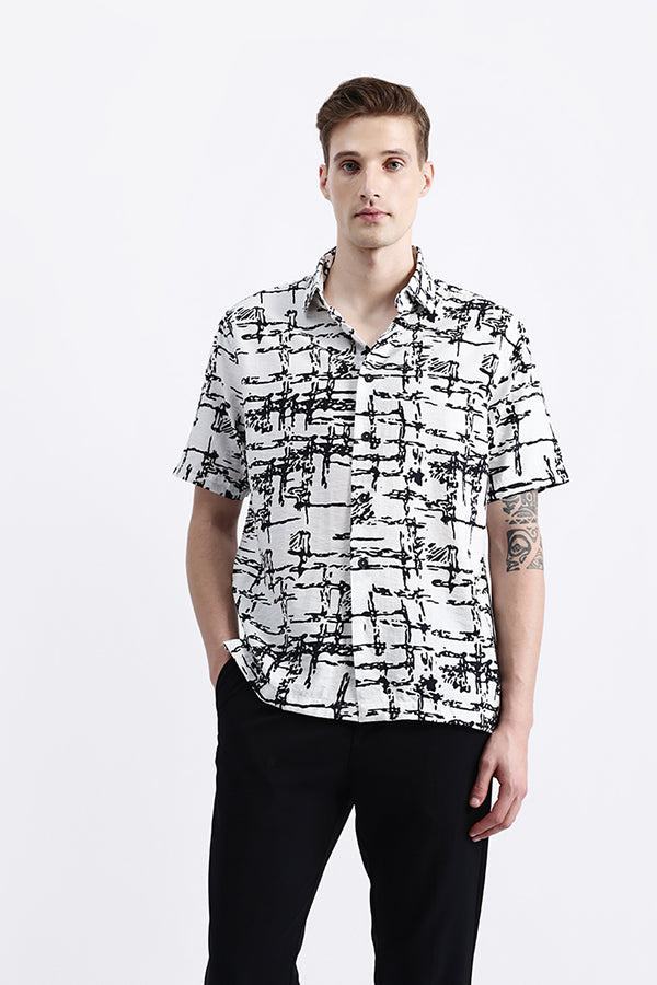 ABSTRACT PRINT HALF SLEEVES SHIRT