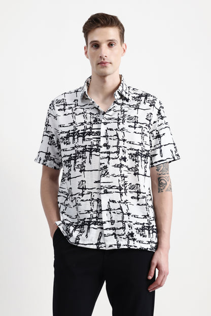 ABSTRACT PRINT HALF SLEEVES SHIRT