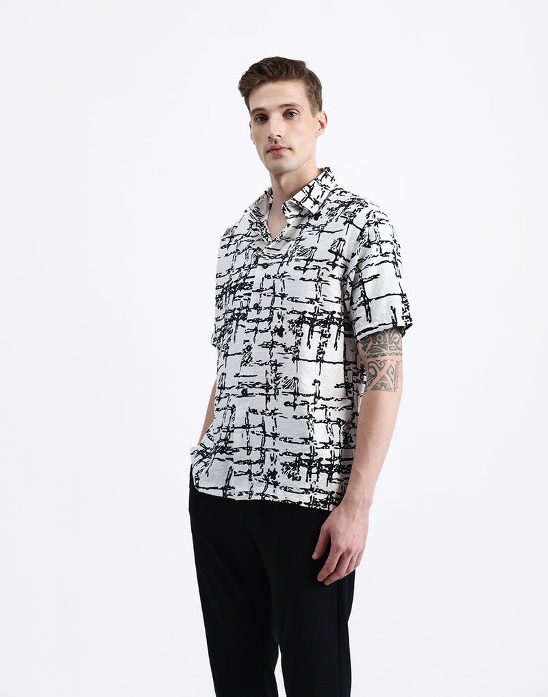 ABSTRACT PRINT HALF SLEEVES SHIRT