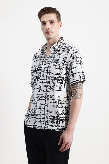 ABSTRACT PRINT HALF SLEEVES SHIRT