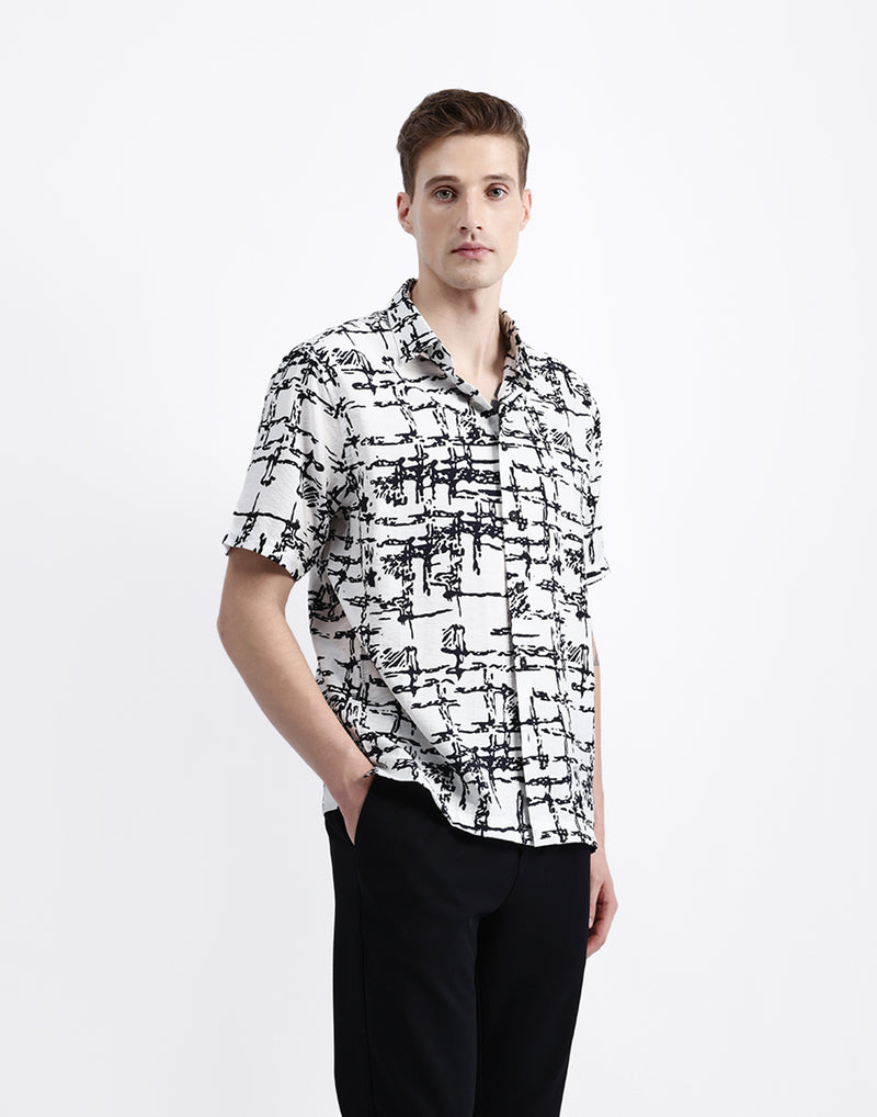ABSTRACT PRINT HALF SLEEVES SHIRT