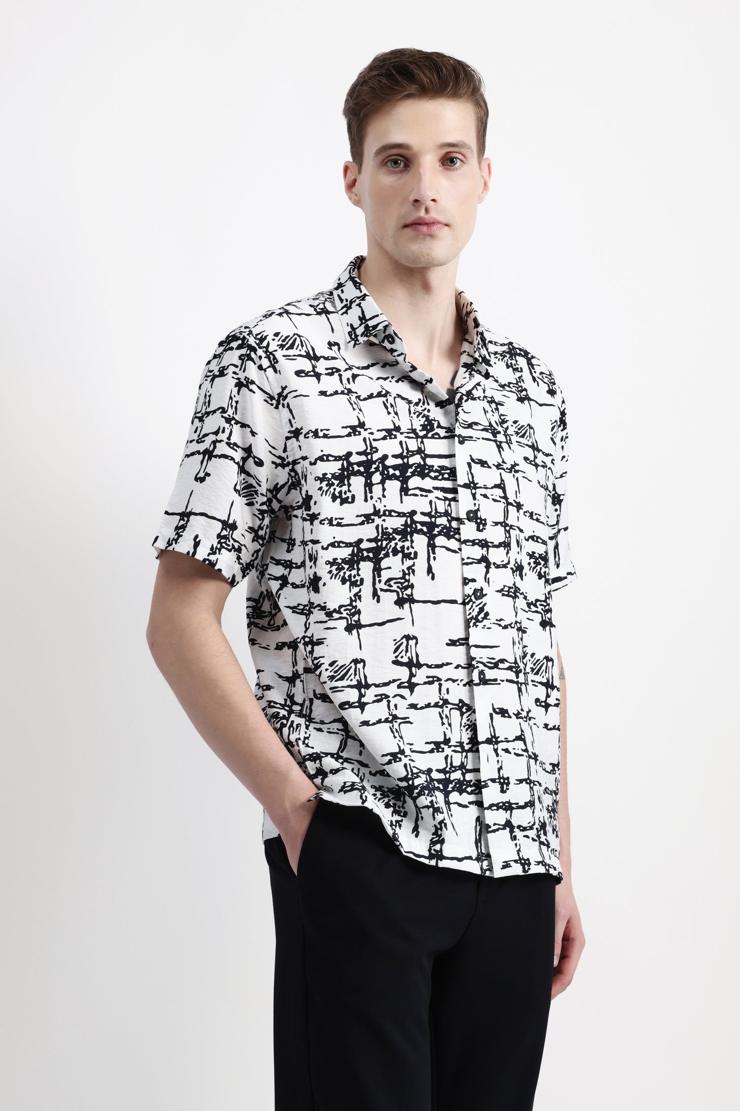 ABSTRACT PRINT HALF SLEEVES SHIRT