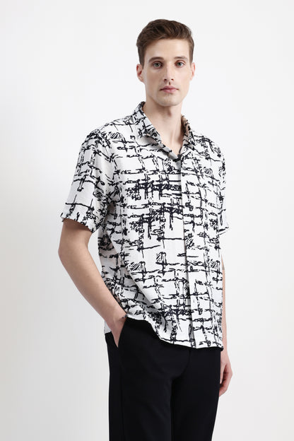 ABSTRACT PRINT HALF SLEEVES SHIRT