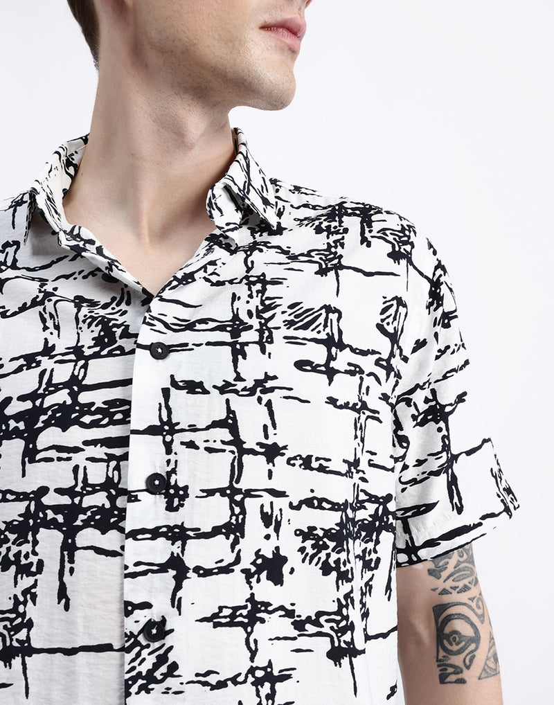 ABSTRACT PRINT HALF SLEEVES SHIRT