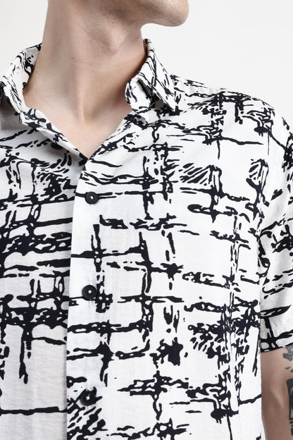 ABSTRACT PRINT HALF SLEEVES SHIRT