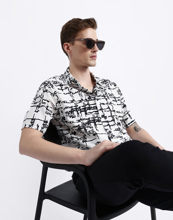 ABSTRACT PRINT HALF SLEEVES SHIRT