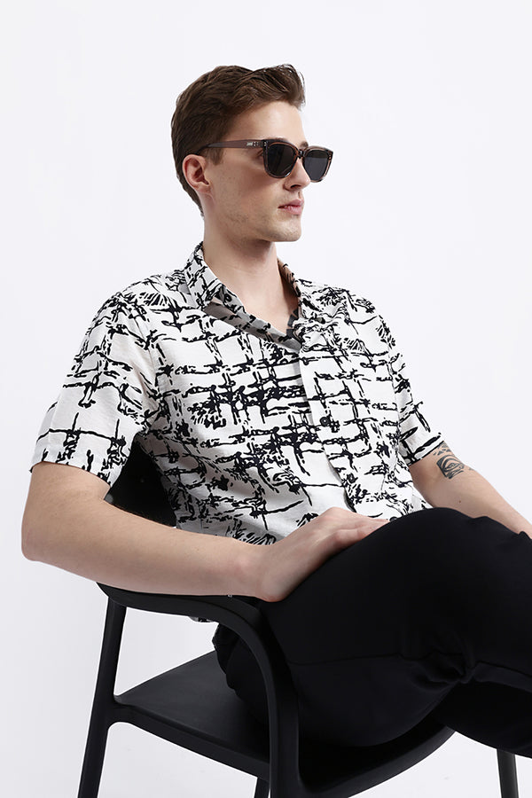 ABSTRACT PRINT HALF SLEEVES SHIRT