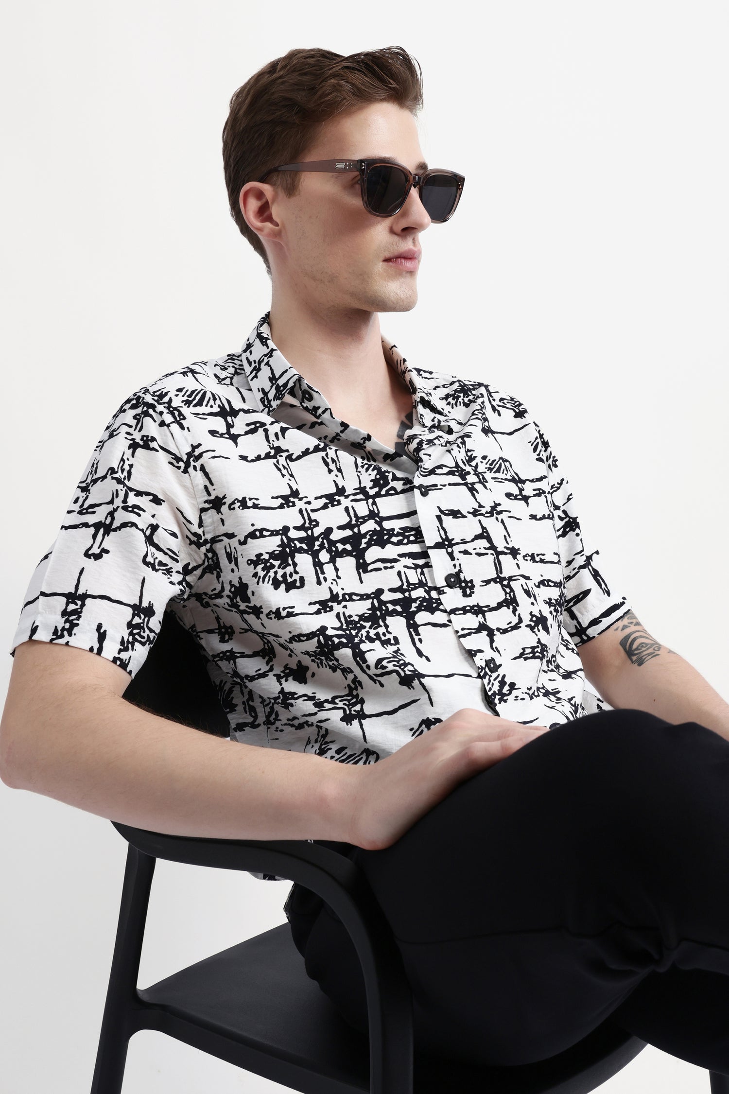 ABSTRACT PRINT HALF SLEEVES SHIRT