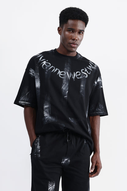 ABSTRACT PRINT OVERSIZED T-SHIRT