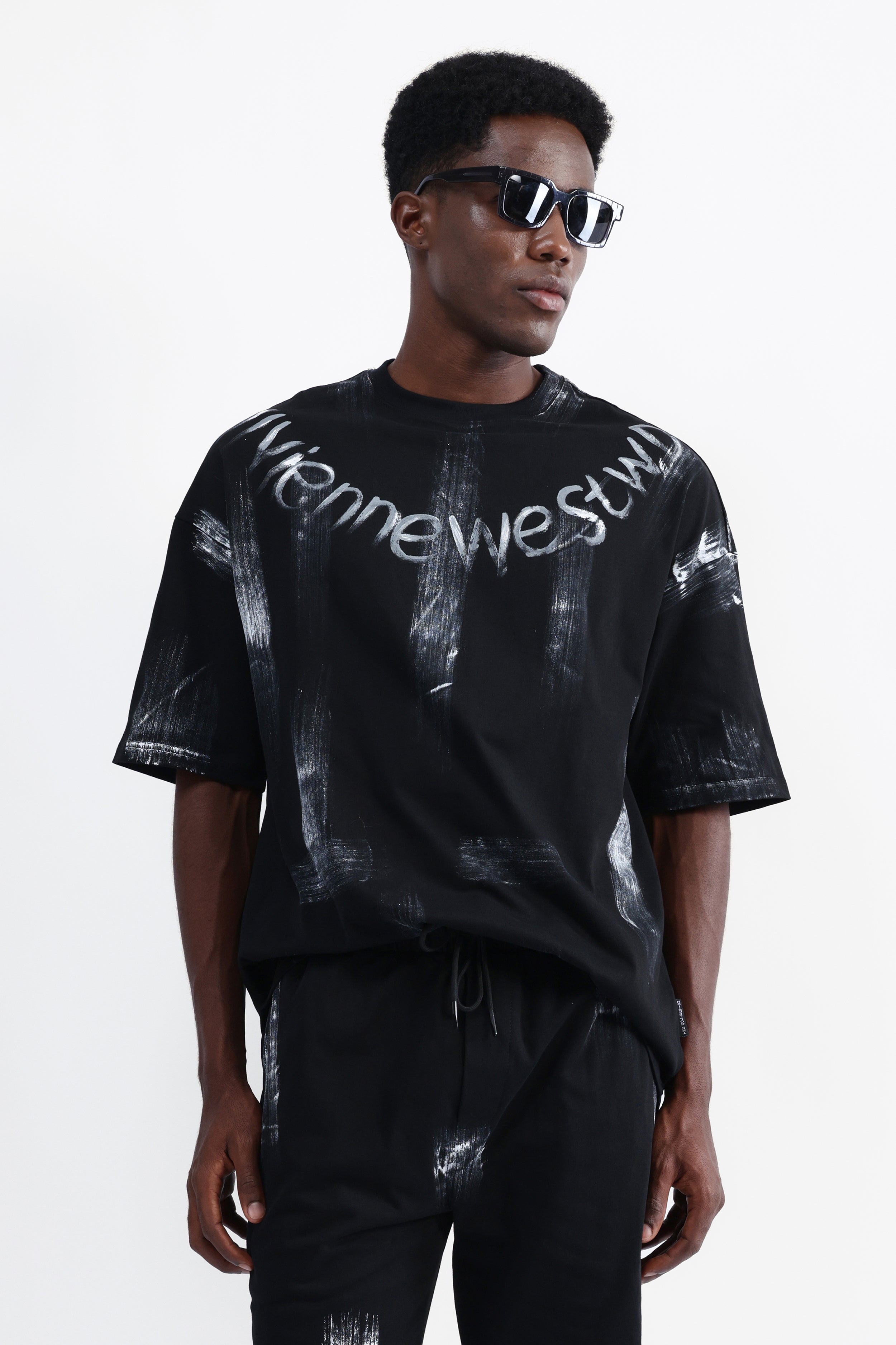 ABSTRACT PRINT OVERSIZED T-SHIRT