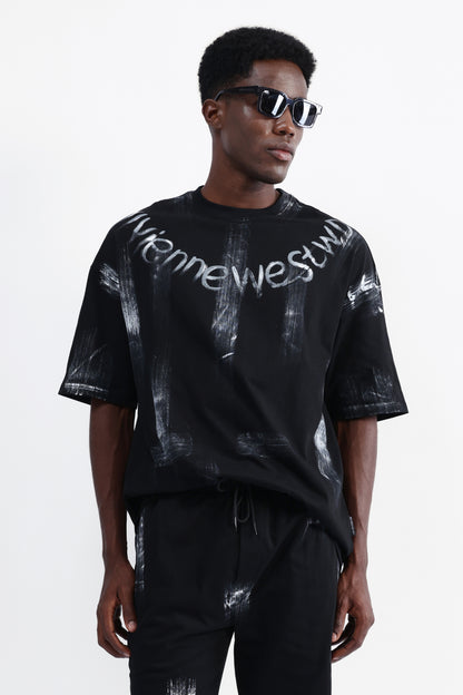 ABSTRACT PRINT OVERSIZED T-SHIRT