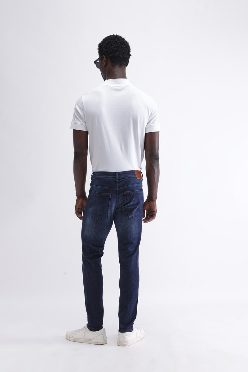 SLIM FIT MID WASH JEANS