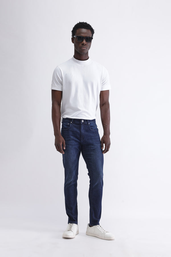 SLIM FIT MID WASH JEANS