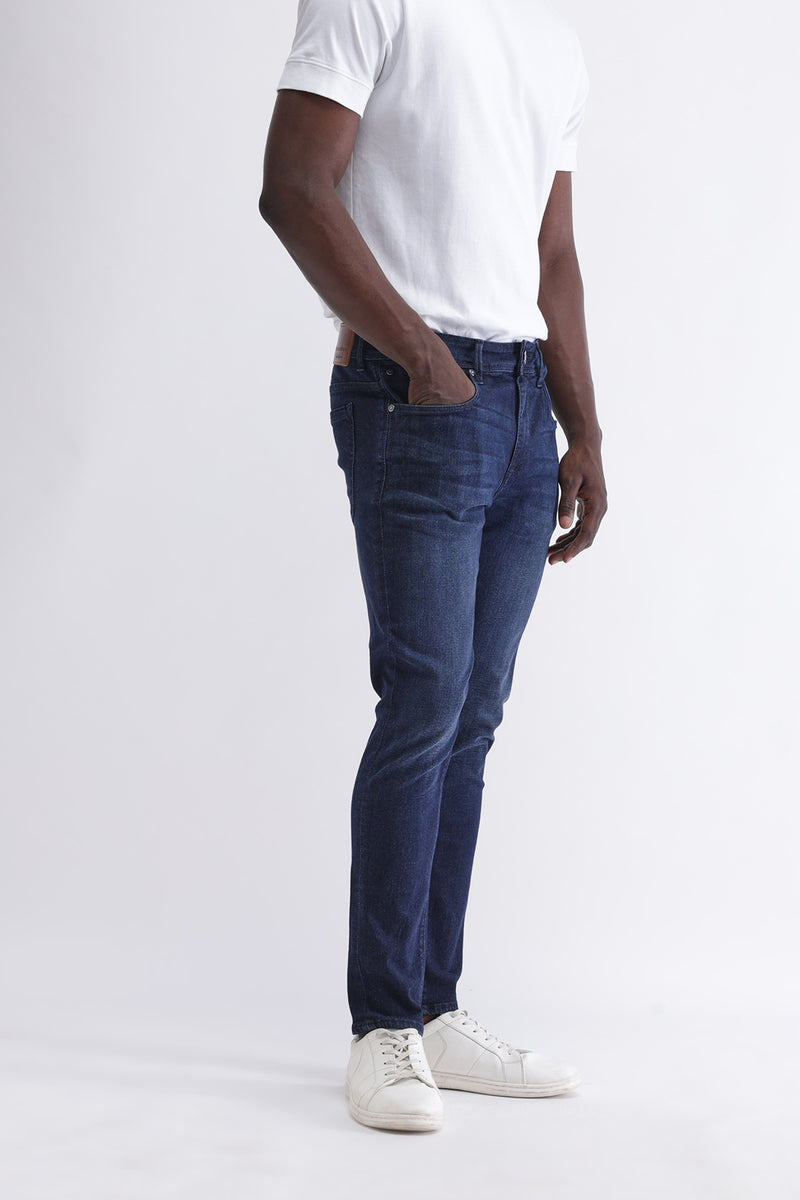 SLIM FIT MID WASH JEANS