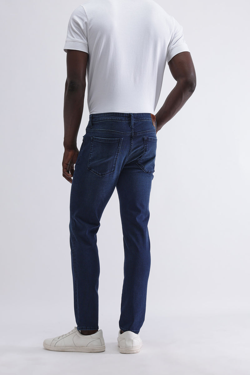 Men Slim Mid Rise Blue Jeans