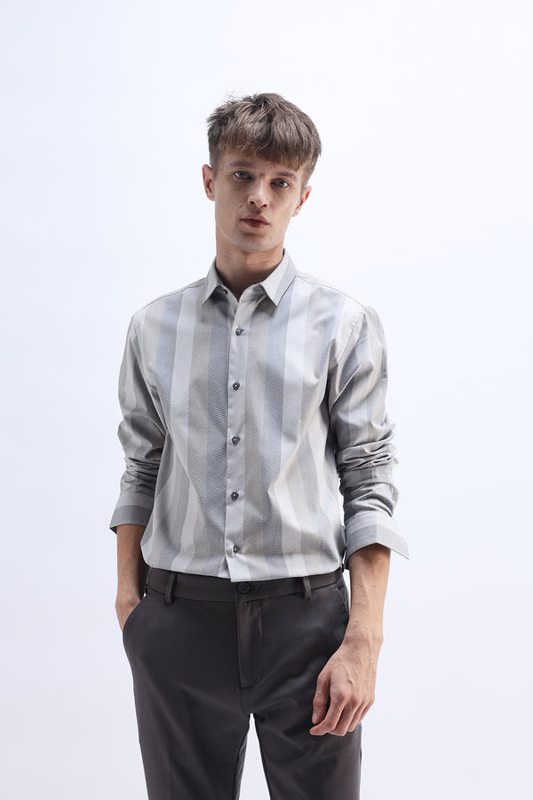 GREY MULTI STRIPES SHIRT
