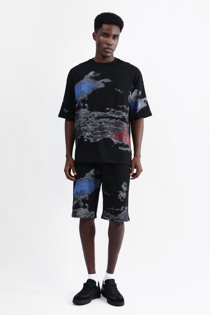 ABSTRACT PRINT OVERSIZED T-SHIRT