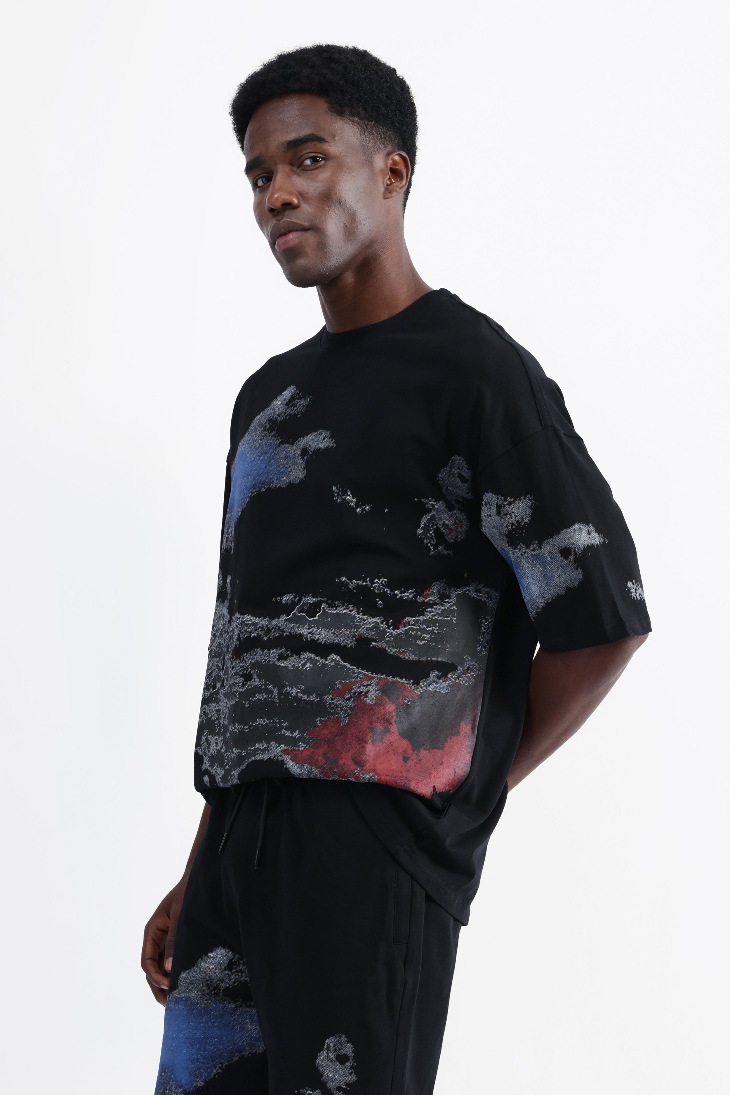 ABSTRACT PRINT OVERSIZED T-SHIRT