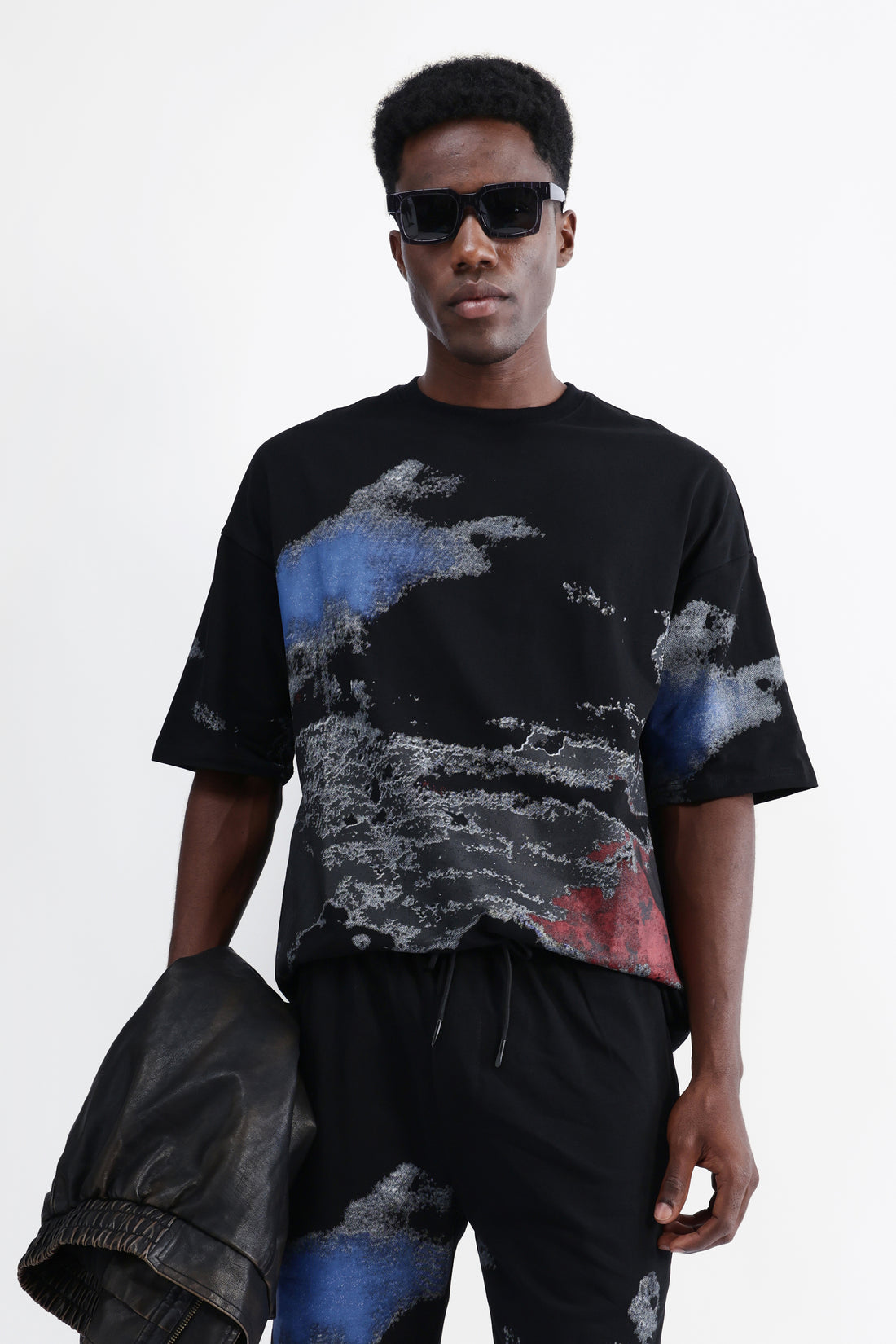 ABSTRACT PRINT OVERSIZED T-SHIRT