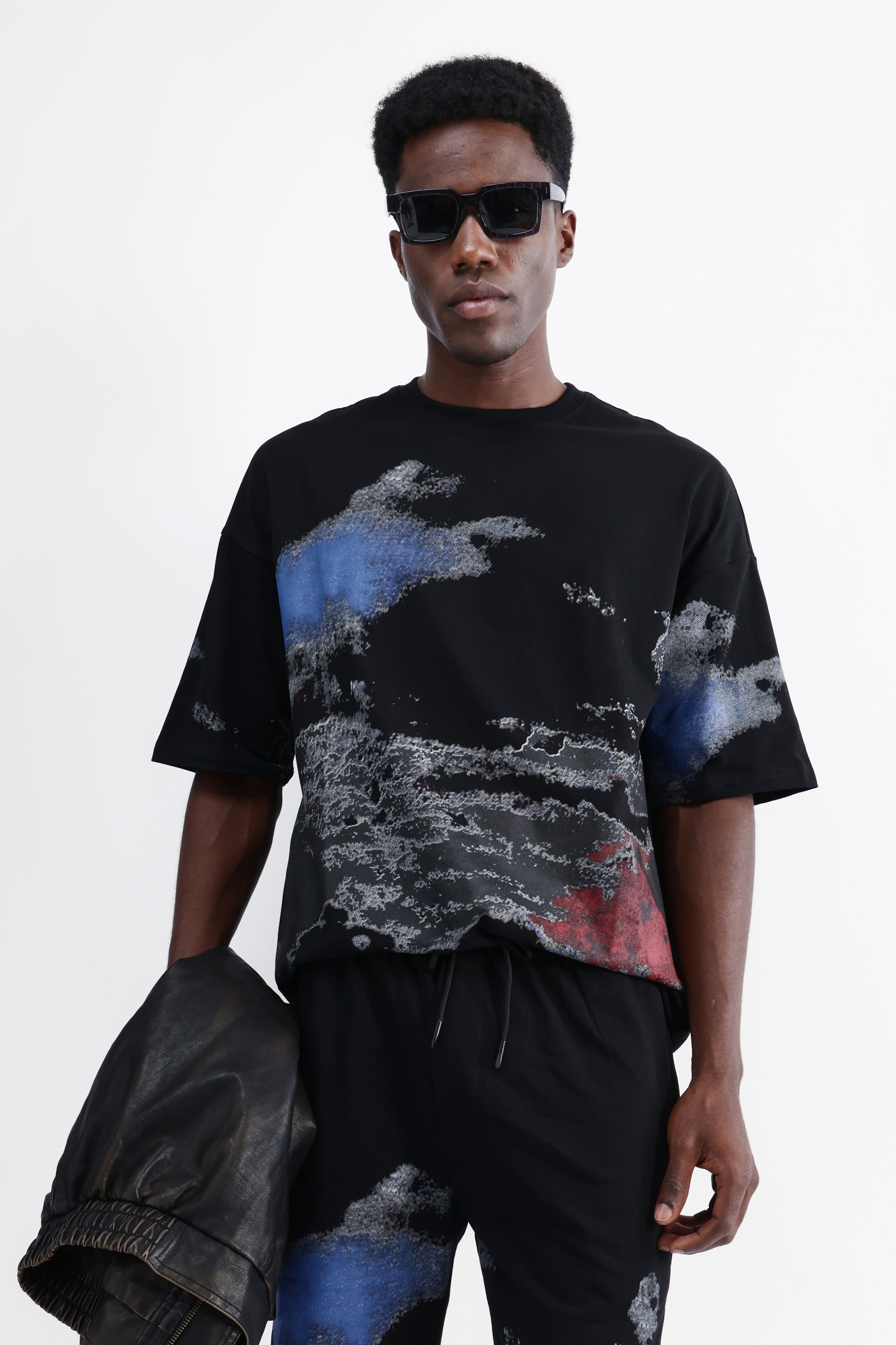 ABSTRACT PRINT OVERSIZED T-SHIRT