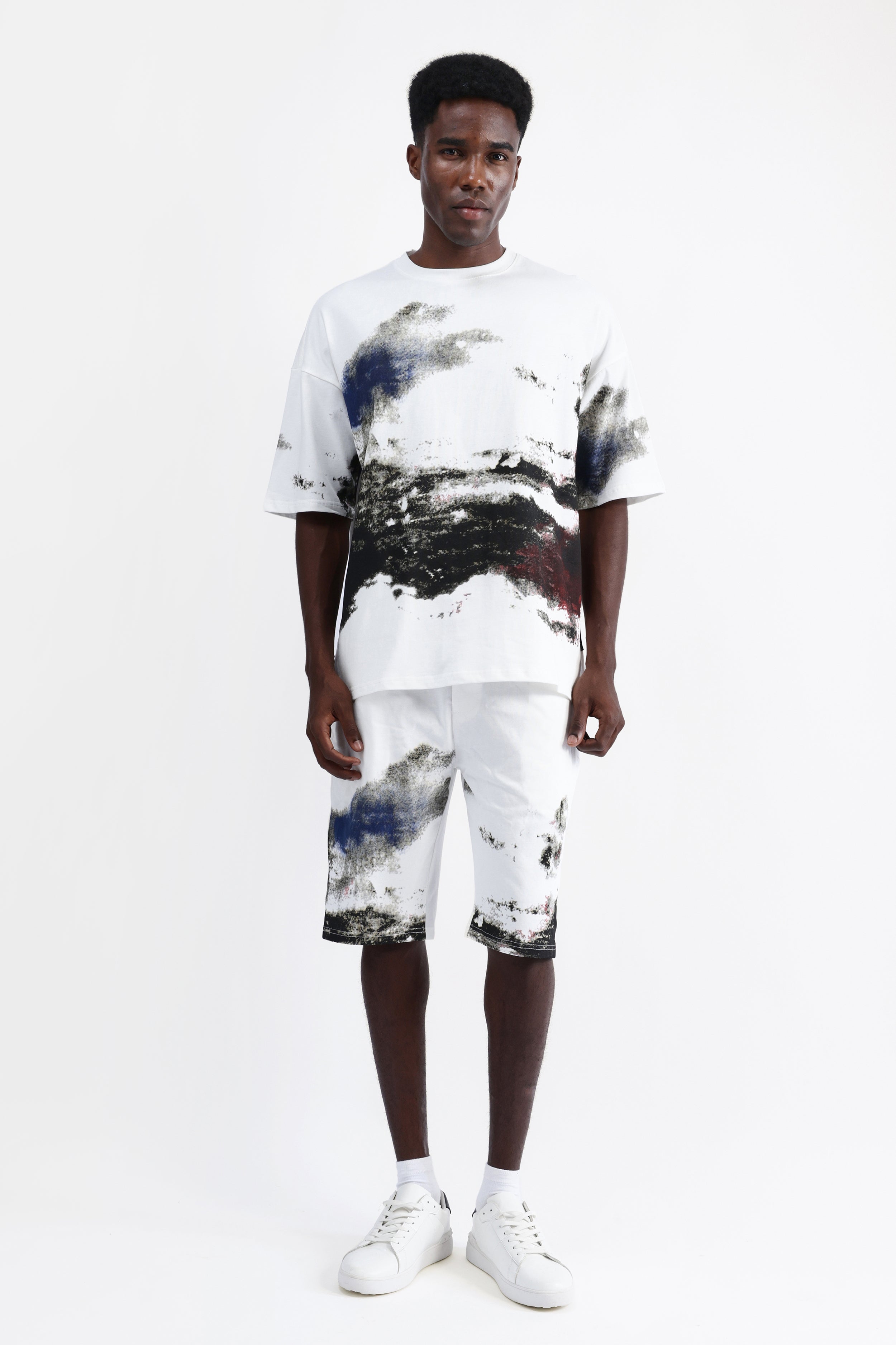 ABSTRACT PRINT OVERSIZED T-SHIRT