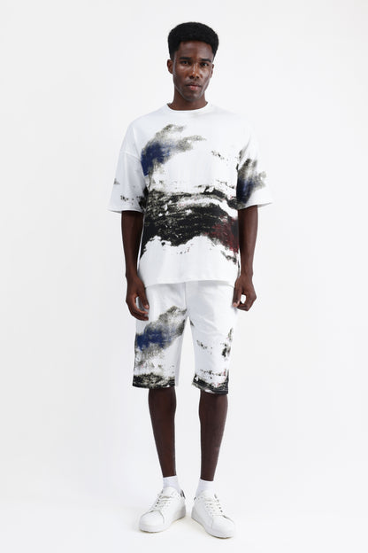ABSTRACT PRINT OVERSIZED T-SHIRT