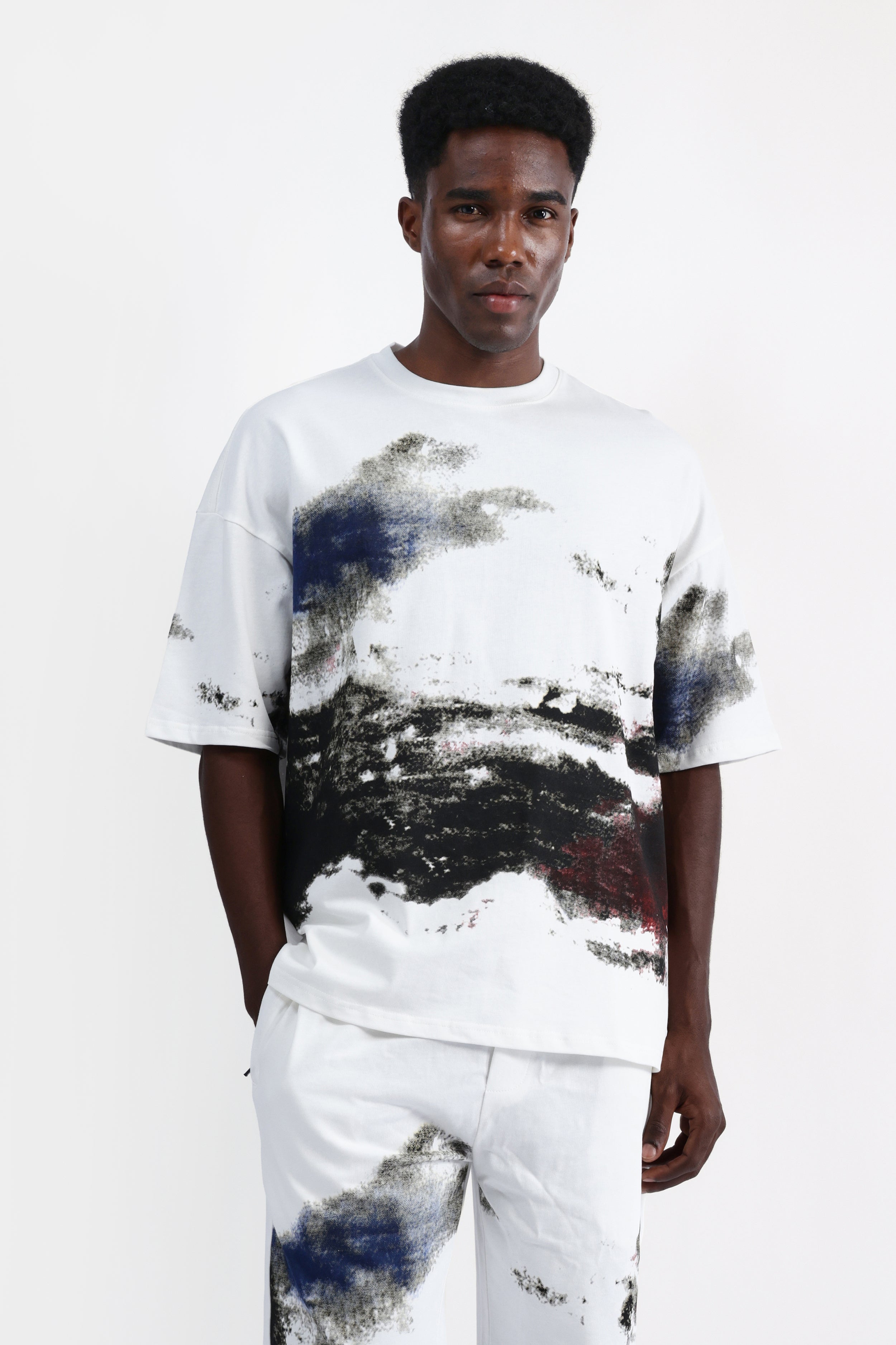 ABSTRACT PRINT OVERSIZED T-SHIRT