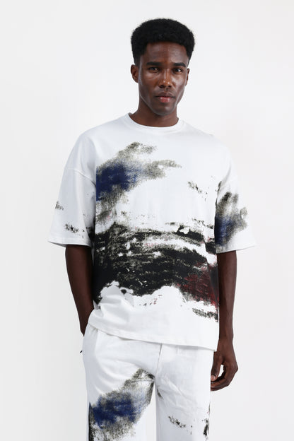 ABSTRACT PRINT OVERSIZED T-SHIRT