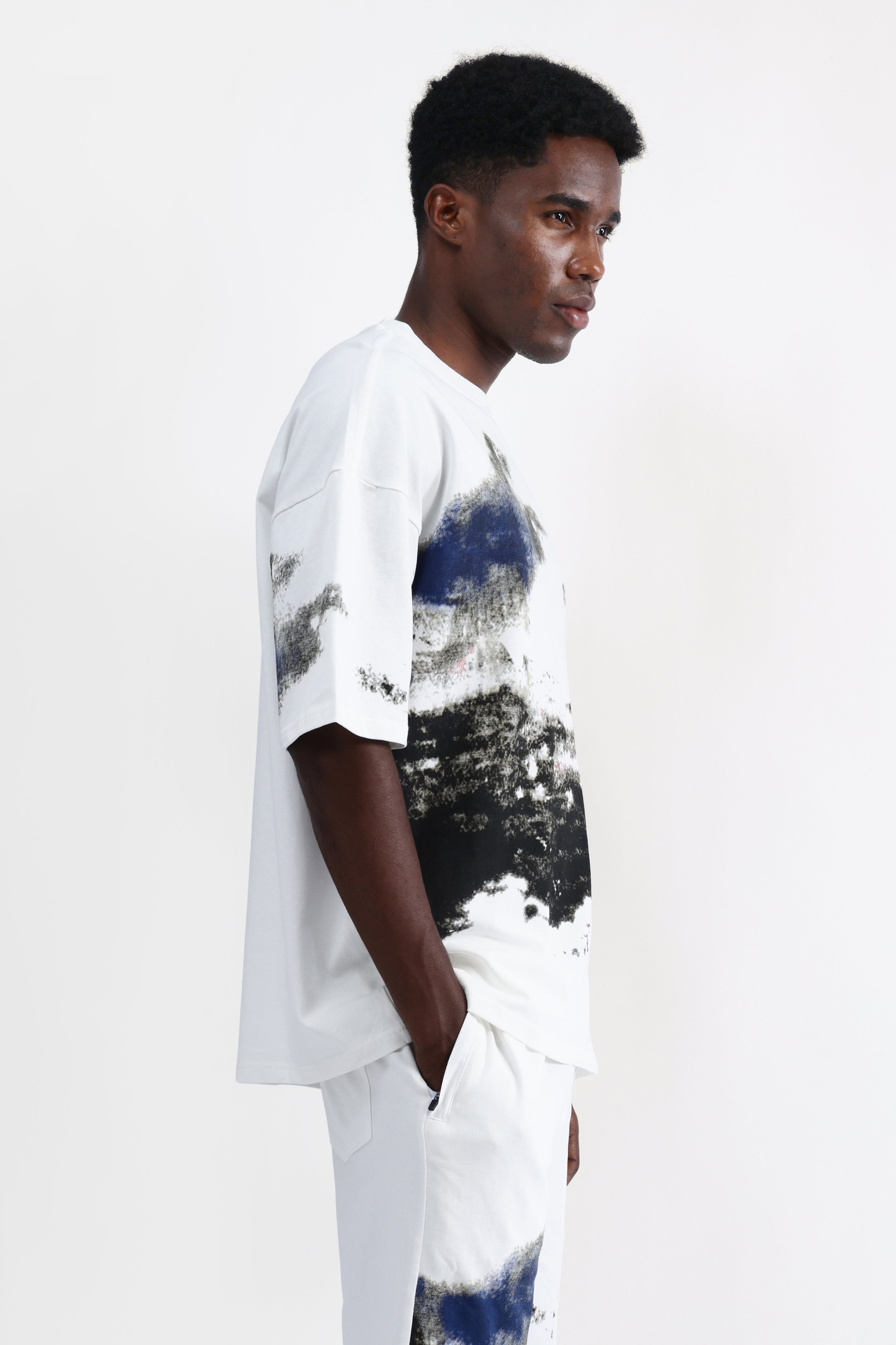 ABSTRACT PRINT OVERSIZED T-SHIRT