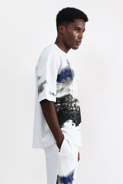 ABSTRACT PRINT OVERSIZED T-SHIRT